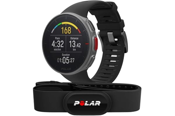 Polar Vantage V avec H10 – Montre de Sport FC/GPS Premium pour Hommes et Femmes avec Batterie Très Longue Durée – Entraînement Multisport et Triathlon (Cardiofréquencemètre, étanche)