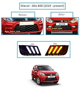 Auto_Smart_Look 2 in 1 LED Daytime Running Lights with Turn Indicator Function for Maruti Alto 800 (2019 - Present)