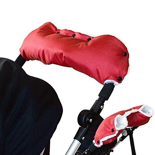 HuaYang New Hot Winter Anti-freeze Windproof Warmer Muff Baby Buggy Pram Stroller Gloves£¨Color: Red£©