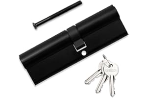 Bwintech 100mm (45/55) Nero Euro Serratura a Cilindro Serratura a Cilindro Chiave/Chiave con 3 Chiavi Standard Anti-Pick Anti-urto Anti-trapano Alta Sicurezza per