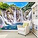 Produktbild Foto Hintergrund Schlafzimmer Wohnzimmer Studie TV Landschaft Wasserfall Holzbrücke 3D Landschaft Wandbild Tapete