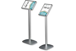 ‎DISPLAYLAGER Displaylager - EXPO Infoständer für Plakaten. Hochwertig design mit super funktionalität. Informationsständer in Rostfreie Alu Fußplatte. Infohalter für Quer/Hochformat Einsatz (A4)