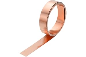 sourcing map Copper Sheet Roll 2500mm x 10mm x 0.08mm, 0.4" x 8.2ft 38 Gauge 99.9% Pure Copper Flashing Strip Metal Foil Plate for Electricity DIY Projects (Multiple Sizes)