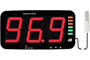 GAIN EXPRESS Schallpegelmessgerät 30~130dB Geräuschmessgerät Dezibelmesser Dezibel Messgerät 13" HD-Breitbildanzeige Wandmontage mit Datenprotokollierungsfunktion und Lärmalarm