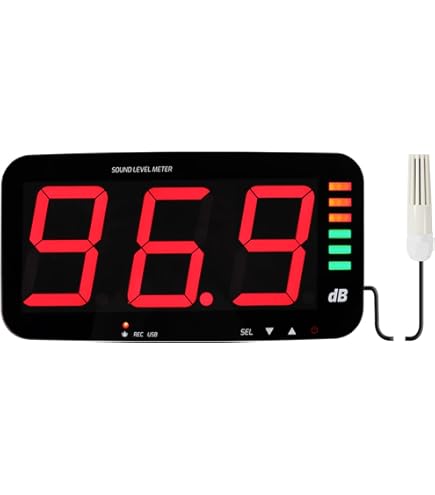 Decibel meter Aan de muur gemonteerde geluidssterkte meter - real-time bewaking - 96... | bol