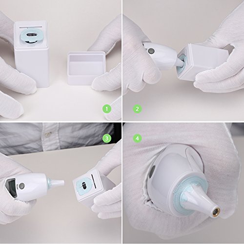 AVANTEK Ohrthermometer mit Hygienischen Sondenschutzhüllen, Hochpräzises Fieberthermometer, schneller Anzeige innerhalb von einer Sekunde - 7