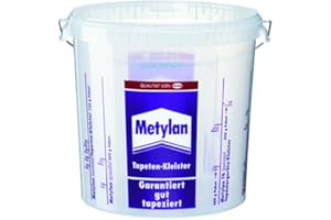 Metylan Anrühreimer mit Deckel, zum Anrühren von Metylan Tapetenkleister, mit Skalierung, aus hochwertigem Kunststoff, 1 Stück