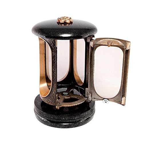 Stilvolle Grablaterne Elégant Granit Schwedisch Black | Grablampe Grableuchte Grablicht | Grabschmuck Afterglow - 3