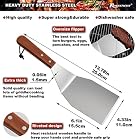 Romanticist 8Pcs Grillspachtel Plancha Kit Edelstahl Grillbesteck – Schwerer Edelstahl Profi Grill-Spachtel – Bild 3