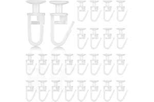 KHYYQUA 100 Piezas Ganchos Cortinas De Plástico,Deslizadores de Cortina Ganchos,Ganchos de Cortina de Plástico Blanco,para Ganchos de Riel de Cortina con un Diámetro Interno de la Pista Superior a 11mm