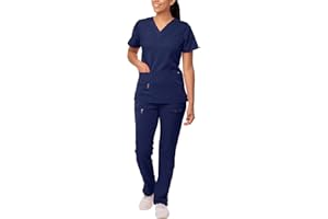 ADAR UNIFORMS Adar Pro Breakthrough Plus Scrub Set for Women - Enhanced V-Neck Top & Multi Pocket Pants