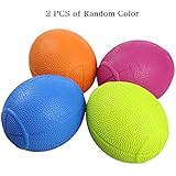 Hund Squeezz Ball, LaRoo ™ Hund Squeezz Ball Haustiere Hund Spielzeug Natürliche Gummi Rugby Design Hund Ball mit Sound für Hunde, Katzen und Haustiere - Packung 2PCS, Zufällige Farbe (Orange/Zitrone/Blau/Rose)