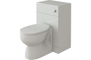 VeeBath Linx 500x330 WC and Back to Wall Toilet, Soft Close Toilet Seat, Concealed Cistern for Bathroom- Gloss White (Flat Pack)