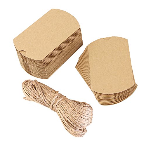 JTDEAL Vintage Gastgeschenke, Geschenke Boxen, Geschenkverpackung, Kraft Papier Geschenk Box für Süßigkeiten, Schmuck, Nuss, Schokolade, 50 Stück - 7