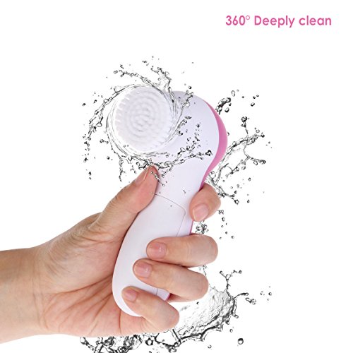 Bindex wasserdichte elektrische Gesichtsreinigungsbürste mit 7 verschiedene Bürstenköpfen für Gesichtspflege Tiefenreinigung Peeling und Massage in einem - 7