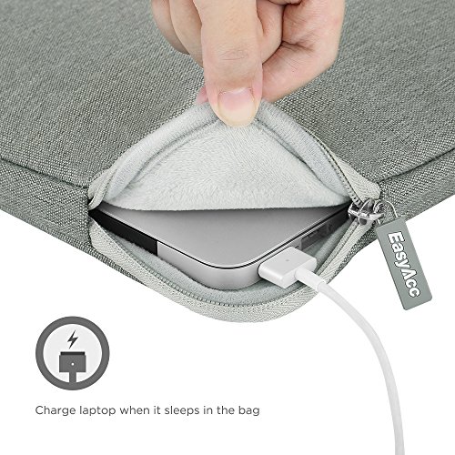 EasyAcc 13,3 Zoll Macbook Air/ Pro Retina Sleeve Hülle Ultrabook 33,4-cm-Laptop Tasche Tragetasche Speziell für 13,3″ Apple Macbook Pro Retina und Macbook Air Grau - 3