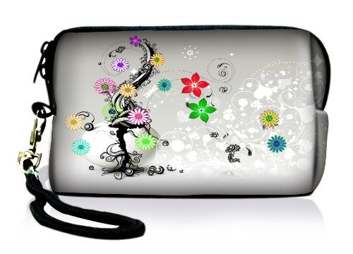 Luxburg Design tui universel housse de protection pour appareil photo Canon Nikon Sony Olympus Kodak Pentax Fujifilm Rollei Sigma Samsung num rique compact motif Vrille de fleurs multicolores Luxburg Design tui universel housse de protection pour appareil photo Canon Nikon Sony Olympus Kodak Pentax Fujifilm Rollei Sigma Samsung num rique compact motif Vrille de fleurs multicolores