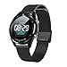 Price comparison product image Smart Watch Bracelet Round Alarm Sports Oximetry Waterproof Step Counter ECG Blood Pressure Heart Rate Unisex Monitor Multifunctional(Black(Steel Wristband))