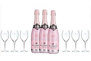 BRUT DARGENT Party Set Vin Mousseu avec 6 verres 2,25 L