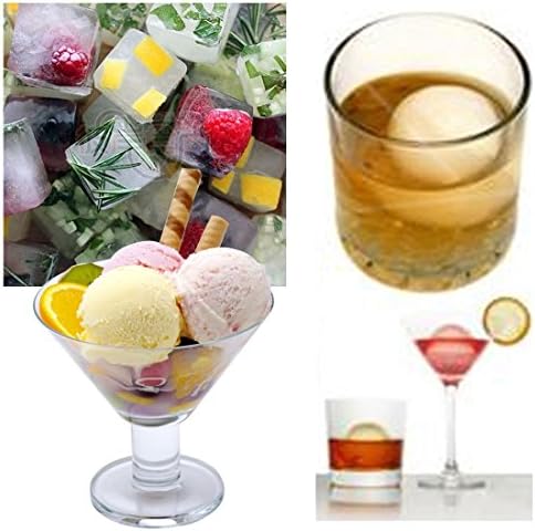 Silicone 2 Inch Cube Mold Ice Cube Tray ,Set of 2, 1 Black Box and 1 Round， 6.299 X 4.48 X 1.96 Inches, 4.64 X 4.64X 1.96 Inches,