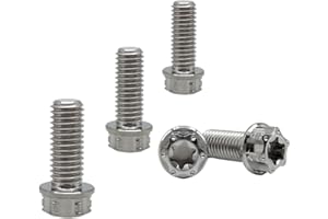 RISON-Titanium Viti in Titanio M6x1.0x18mm, 5 Pezzi Viti a Flangia Torx, Bulloni a Testa Flangia Esagonali, Bulloni Fissaggio con Rondella Viti Filettate in Titanio GR5 per Moto, Bicicletta, Auto