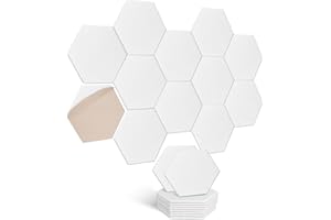 PAAUZOENG 24 pannelli fonoassorbenti, quadrati, autoadesivi, per isolamento acustico, ad alta densità, per pareti, soffitti, legno e porte, 30 x 26 x 0,9 cm, colore bianco