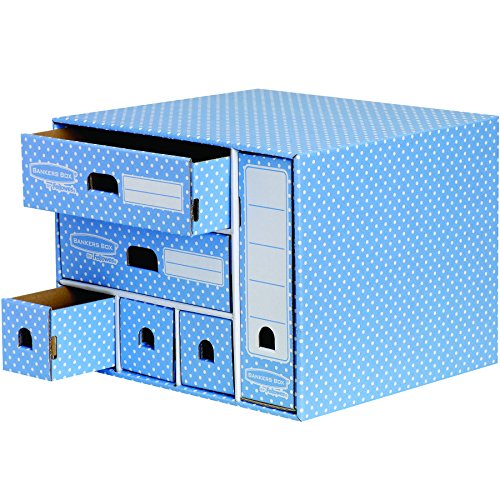 Bankers Box Style Series Aufbewahrungsturm aus 100% recyceltem Karton, blau/weiß - 4