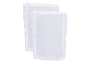 Therpin Reusable Nylon Fine Mesh Food Strainer Bag, All Purpose Food Grade Filter for Almond Milk, Coffee, Home Brewing, Hop, Juice (32cm x 22cm, 2 Pcs)