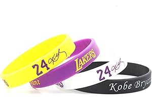 GUOML Kobe Bryant 24 - Braccialetto da uomo in silicone, 4 pezzi, per sport all'aria aperta, Silicone