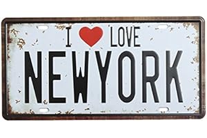 HONFITAT Bluelover New York Tablica rejestracyjna Tin Znak Vintage Metal Tabliczka Plakat Bar Pub Jersey Wall Decor