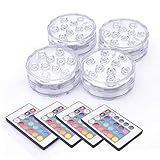 MULTI-COLOR - Las pequeñas luces LED impermeables se pueden ajustar a 16 tipos de colores: rojo, verde, azul, blanco, amarillo, morado y otros colores de iluminación decorativa.