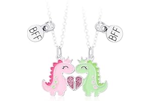 LICHUANUK Colliers d'amitié dinosaure, 2 colliers de meilleur ami assortis aux colliers BFF, cadeaux d'amitié pour femmes, cadeaux d'anniversaire pour filles enfants femmes