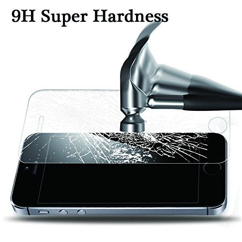 iPhone 5S SE Panzerglas Schutzfolie, DOSMUNG[2 Stück] Panzerglasfolie iPhone 5S SE 5 5c, 9H Härtegrad Gehärtetem Glas Displayschutzfolie, 99% Transparenz-Schutz vor Wasser, Öl, Staub und Kratzern - 6