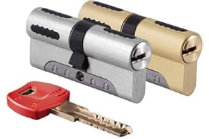 IFAM Cilindro Puerta Exterior WX1000 30x50 Color Latón, Bombin Cerradura Alta Seguridad, Perfil Europeo, Incluye 5 llaves, Protección Antirrotura, Antitaladro, Antibumping