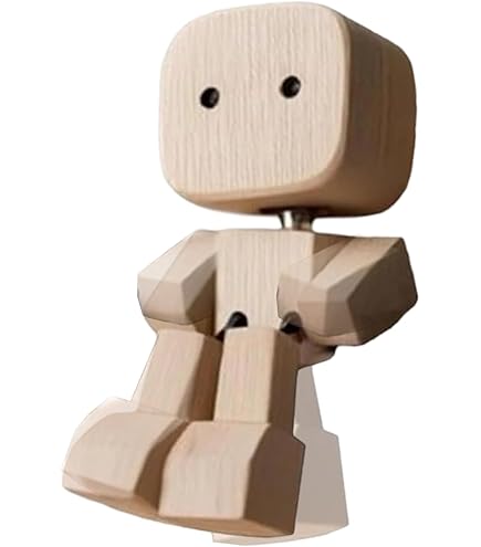 Yiohejy Figurine D'homme En Bois Secouant, Charmante Petite Figurine En