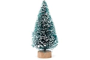 Yalulu 10 Stück 6.5-16CM Mini Dunkelgrün Künstlicher Weihnachtsbaum Kunstbaum Christbaum Tannenbaum mit ständer Weihnachtsdeko Weihnachten Tischdeko Geschenk Decoration (12.5cm/4.87zoll)