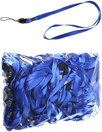 100 Pieces Blue Neck Strap Lanyard LB001 Ideal for Name and ID Tags