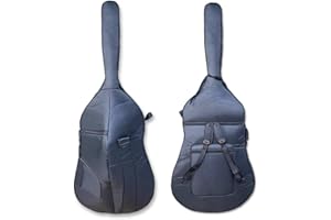 WUQIMUSC Borsa per contrabbasso verticale 3/4, in tessuto Oxford, con imbottitura spessa, colore nero