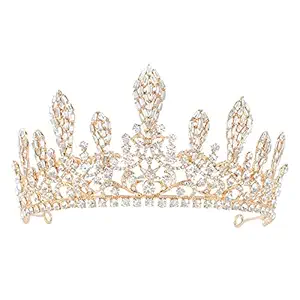 Baroque Crown Crystal Bridal Tiaras Crown Vintage Gold Hair Accessories Wedding Rhinestone Diadem Pageant Crowns for Women