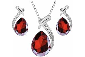 Jewellery Anniversary Birthday Gifts for Women, Wife, Girlfriend -Red Necklace, Earrings Jewelry Sets for Women/ Special Beau