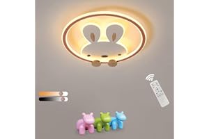 LXJCSM Plafoniera A LED Per Bambini,38W Plafoniera Dimmerabile Per Camera Da Letto Ragazza/ragazzo Design Simpatico Coniglio,Plafoniera Decorativa Per Camerette In Acrilico Per Bambini[classe Energetica A +]