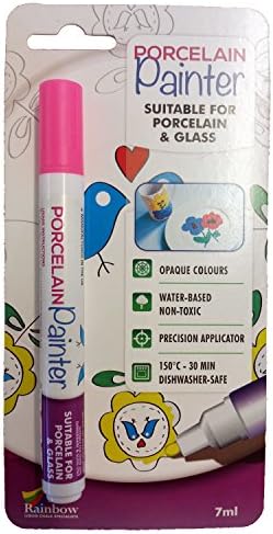 Pink Porcelain Painter Pen 3mm Nib - Personalise Dinnerware such as Porcelain Plates and Mugs Permanently (Pink)