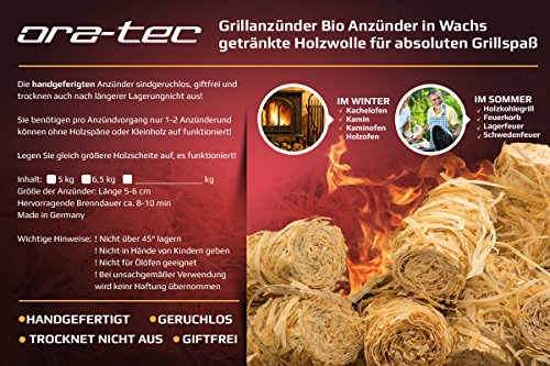 ca. 500 Stück ORA-TEC Bioanzünder Kaminanzünder Holzwolle in Wachs getränkt - 3