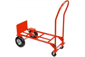 Mega-M Wózek transportowy magazynowy kurierski 2 w 1 MŁYNARKA 250KG KOŁA ŁOŻYSKOWANE rozkładany MOCNY (czerwony)