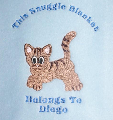Little Kitty Personalised 3D Cat Blanket - Handmade in the UK with embroidered name.