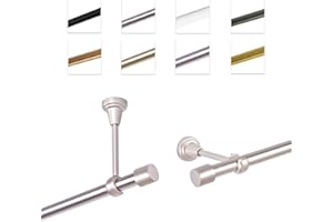 MDEKOR Bastone Per Tende 140 cm, Singolo, Cromo Opaco, Montato A Parete/Soffitto