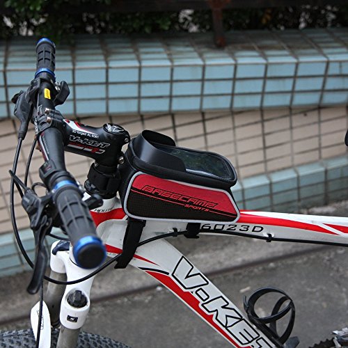 Basecamp Fahrradtasche Rahmentaschen, Wasserdicht Fahrrad Rahmentasche, geeignet für Handy mit Größe unten 6,0″ Smartphone, Cellphone and GPS, Fahrradtasche Lenker - 2