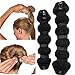 NALATI Beauty Buns Magic Hair Styling Styler Twist Ring Former Shaper Doughnut Donut Chignon Bun Maker Clip Hair Curler Accessory Small & Large (Big, Black)