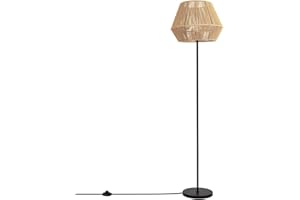 LEDKIA LIGHTING - Lámpara de Pie Kirito | Diseño Elegante y Moderno | Compatible con Bombilla LED E27 | Duradera y Resistente | Ideal para Salón y Dormitorio, Natural, Papel trenzado