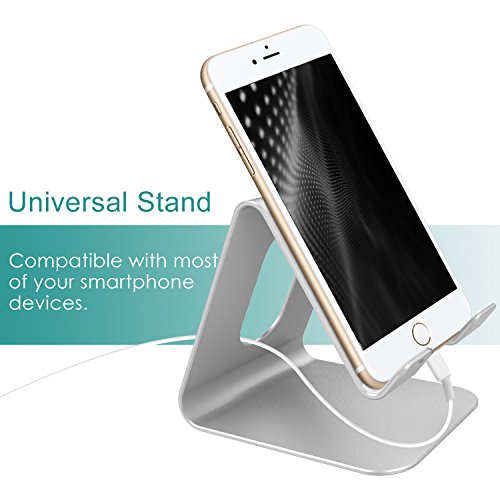 Handy Halterung, Sunvito Aluminium Metall stÃ¤nder Halter Desk Desktop Handy StÃ¤nder fÃ¼r iPhone Samsung Huawei iPad Tabletund E-Reader andere Smartphone(Silber)